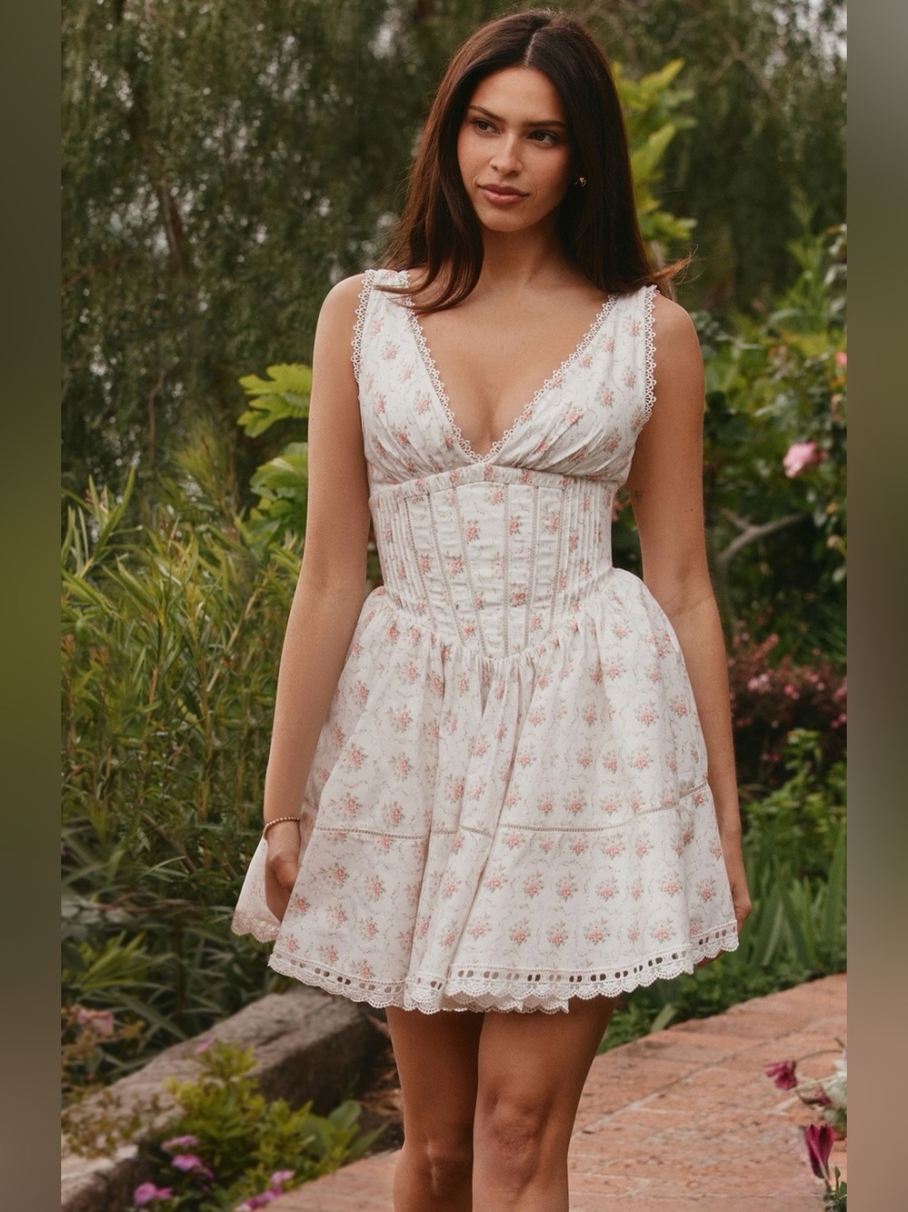 house of CB SALMA Rose Print Mini Dress - Picture 4 of 15